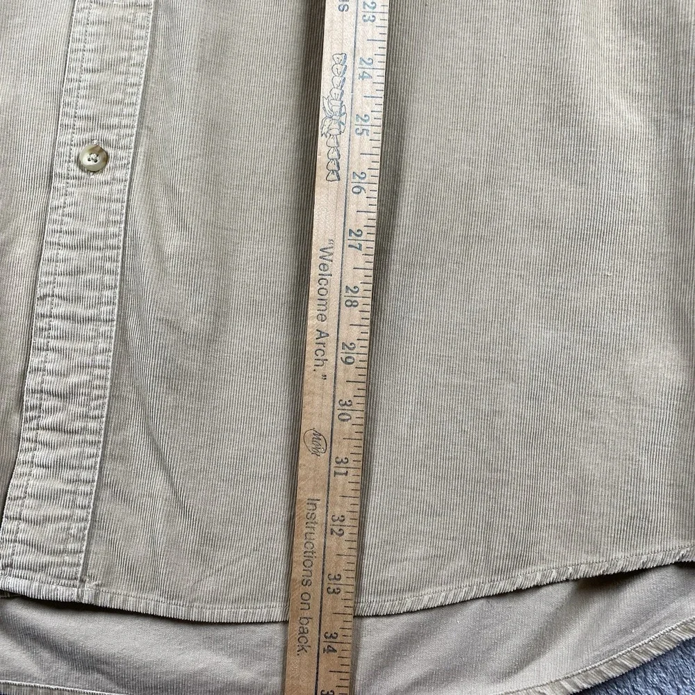LL Bean Shirt Mens Size XXL Tall‎ Beige Long Sleeve Corduroy Button Down 0YQ71 - Picture 12 of 13